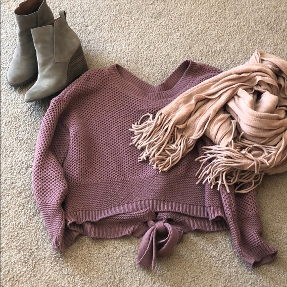 Express Sweaters - Express Mauve beautiful sweater w/tie back detail